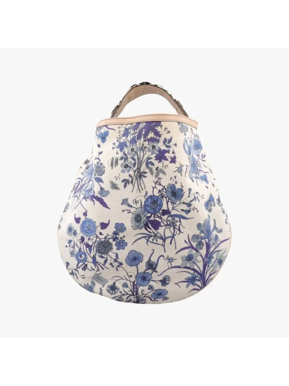 Gucci Flora Wave Hobo Blue White Canvas Leather